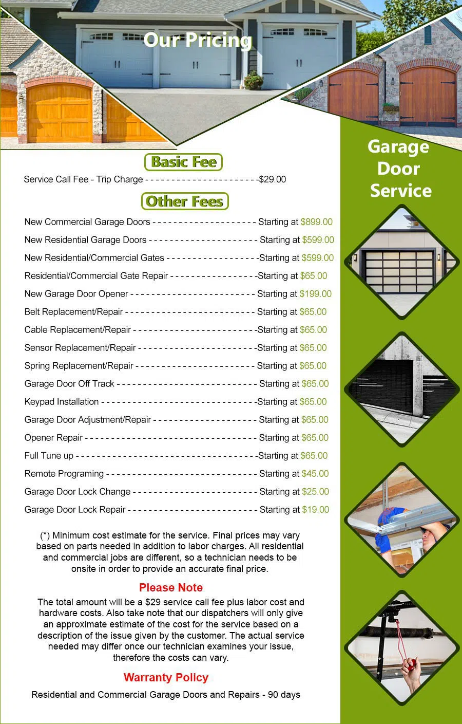 Galaxy Garage Door Service Houston, TX 713-893-3869 - pricelist5