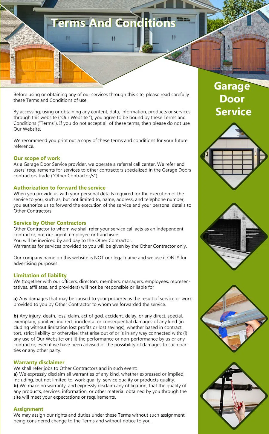 Galaxy Garage Door Service Houston, TX 713-893-3869 - terms5